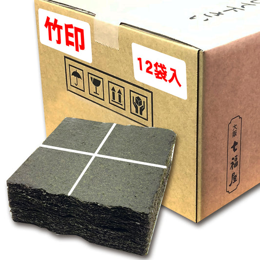 【ケース販売】業務用焼海苔4切400枚（十字）【竹印】×12袋
