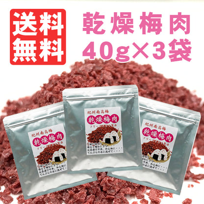 ≪ポスト投函送料無料≫紀州南高梅の乾燥梅肉40g×3袋　フリーズドライ梅だからお料理に便利　和歌山産梅干し使用