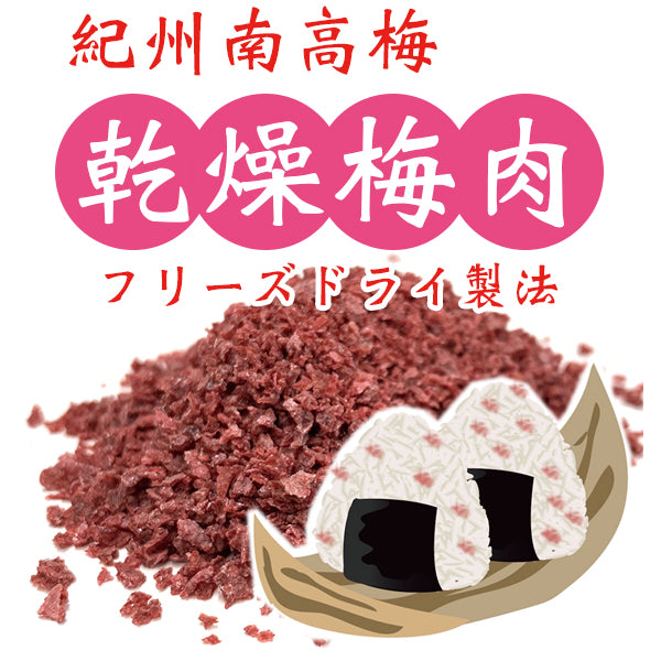 紀州南高梅の乾燥梅肉　フリーズドライ梅だからお料理に便利　和歌山産梅干し使用